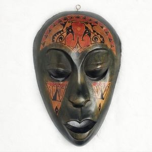 VTG Hand Carved Painted Wooden Indonesian Mask